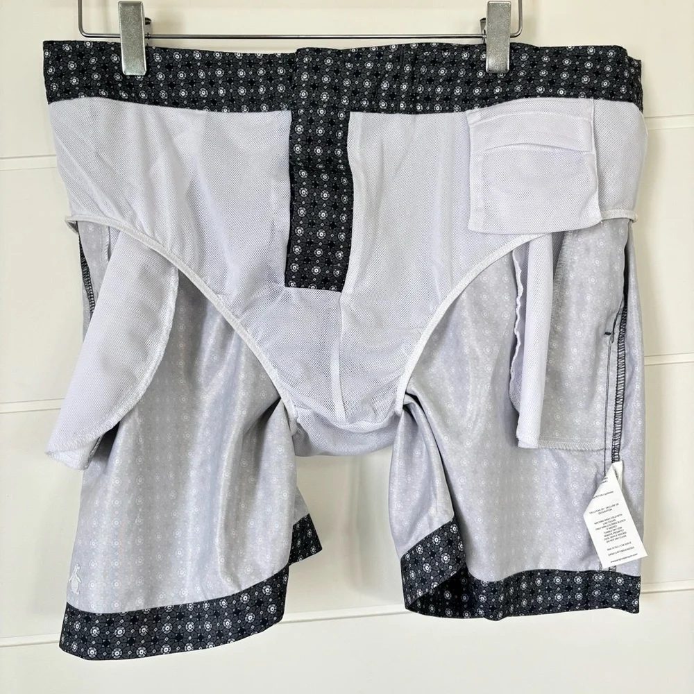 Original Penguin Lightweight Black and White Swim Shorts Size 34